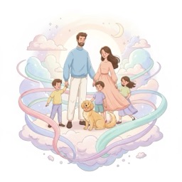 Retratos de Família em Cartoon Personalizados (Estilo Moderno)